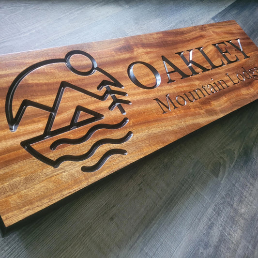 Custom Outdoor Sign Made From Sapele