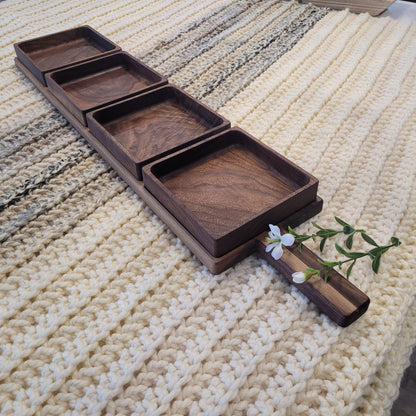 Walnut Charcuterie Board With Trays