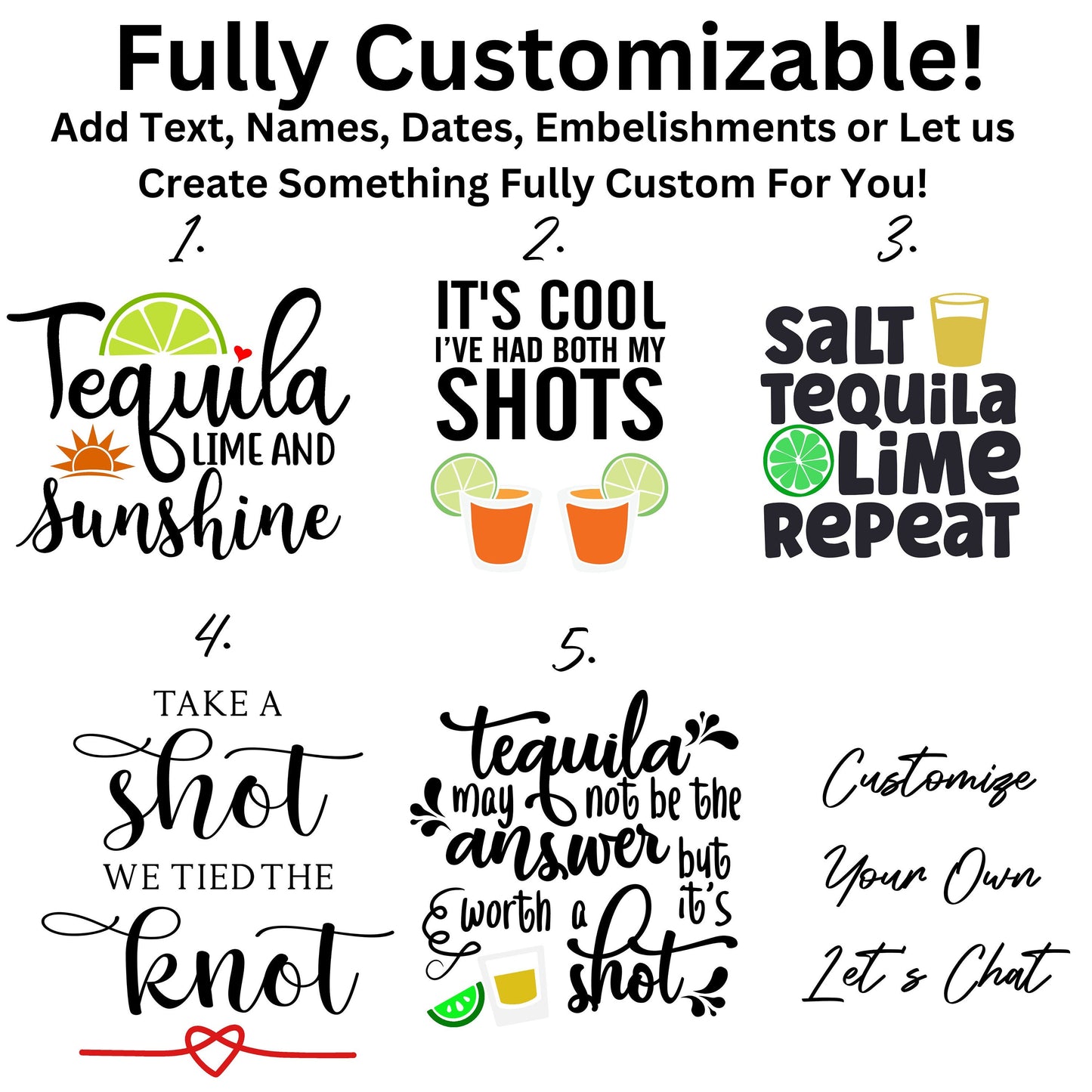 Custom Tequila Flight Board With Shot Glasses